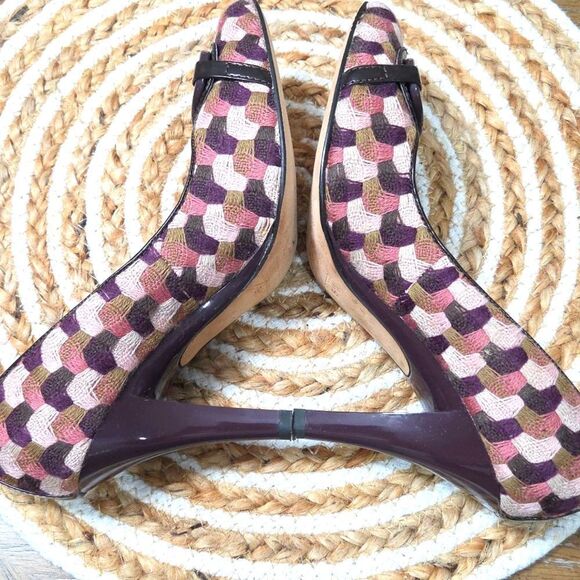 OSCAR, Oscar De La Renta, O Bessie Wine Heels size 6.5M. EUC - Picture 8 of 13